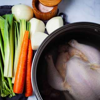 Tender Poached Whole Chicken