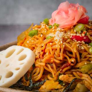 Vegan Yakisoba Recipe with Umeboshi