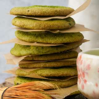 Soft Vegan Matcha Sugar Cookies