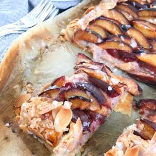 Puff Pastry Plum Tart with Marzipan
