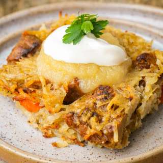 Vegan Yapchik (Potato Kugel with Juicy Seitan)
