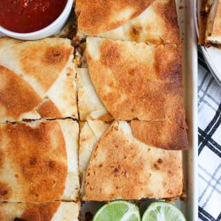 Sheet Pan Ground Beef Quesadillas