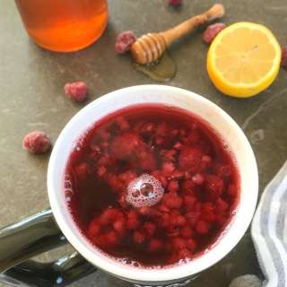 Raspberry Tea for Colds with Lemon and Honey