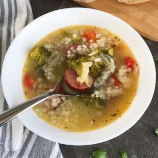 Sausage Stew with Broccoli and Barley
