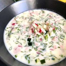 Okroshka Russian Cold Soup (Oкрошка)