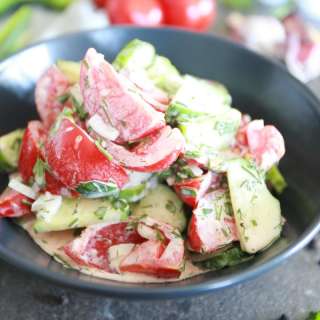 Creamy Cucumber Tomato Salad