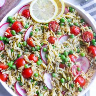 Healthy Orzo Salad with Pesto