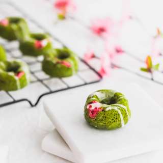 Sakura Cherry Blossom Matcha Doughnuts