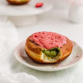 Strawberry Matcha Doughnuts