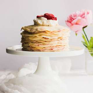 Strawberry Rose Hibiscus Crepe Cake