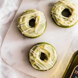 Baked Matcha Yuzu Olive Oil Doughnuts