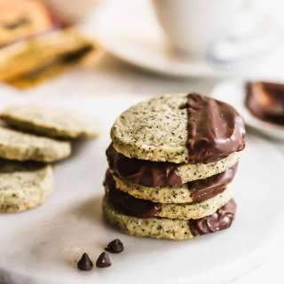 Chocolate-Dipped Earl Grey Shortbread Cookies