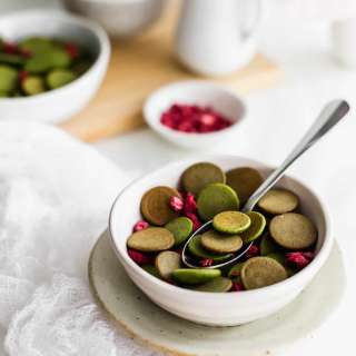Mini Matcha & Hojicha Pancakes Cereal