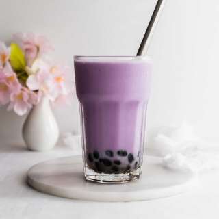 Real Taro Milk Bubble Tea