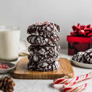 Chocolate Peppermint Crinkle Cookies