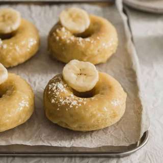 Banana Miso White Chocolate Doughnuts