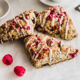Raspberry White Chocolate Earl Grey Scones