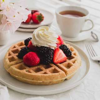 Earl Grey Waffles with Mixed Berries
