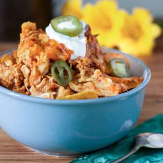 Crockpot Chicken Enchilada Casserole
