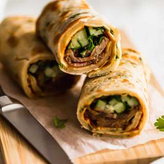 Chinese Green Onion Pancake Beef Rolls 牛肉捲餅 (Instant Pot)