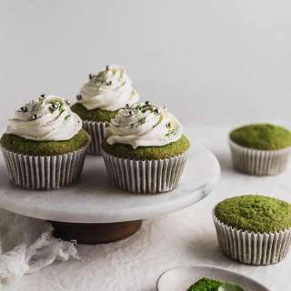 Matcha Cupcakes with Whipped Cream Frosting