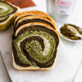 Hojicha Matcha Swirl Bread