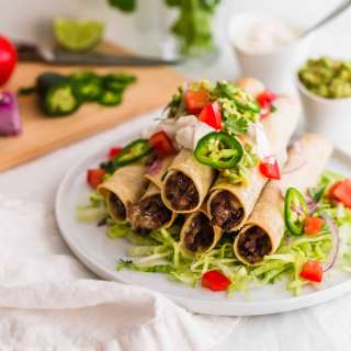 Baked Turkey & Black Bean Taquitos (Rolled Tortillas)