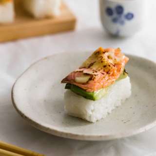 Aburi-Style Smoked Salmon Oshi Sushi