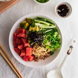 Cold Salmon Noodle Bowl