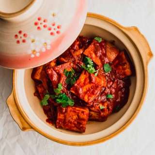 Spicy Korean-Style Tofu in Gochujang Sauce