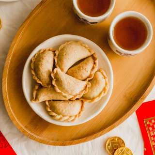 Baked Yau Gok 油角/Gok Zai 角仔 (Cantonese Sweet New Year Dumplings)