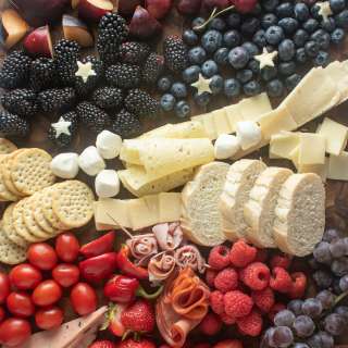 Patriotic Charcuterie Board | Red, White and Blue Grazing Board.