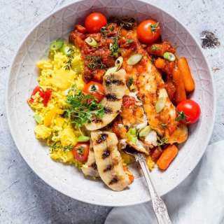 Jerk Fish Stew With Pepper Pineapple Fried Rice