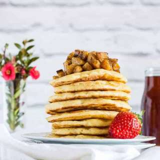 Beghrir or Baghrir Moroccan Pancake (Semolina Pancakes) with Maple And Nutmeg Roasted Plantain - African Flavours (Vegan)