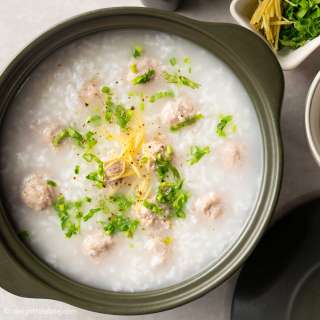 Congee with Pork Meatballs