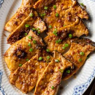 Grilled King Oyster Mushrooms with Sate Sauce