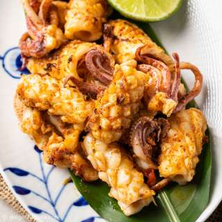 Spicy Grilled Squid with Sate Sauce