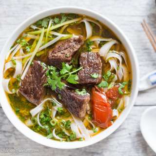 Vietnamese Beef Stew Pho Noodle Soup (Pho Bo Sot Vang)
