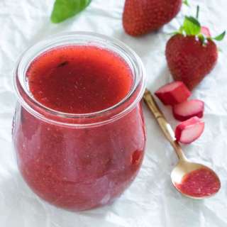 Basil Strawberry Rhubarb Jam