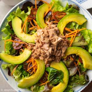 Avocado Tuna Salad with Soy Sauce Dressing