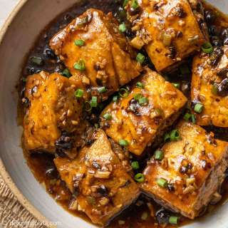 Stuffed Tofu in Black Bean Sauce