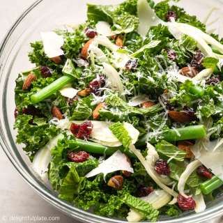 Kale and Green Bean Salad with Almond and Cranberry