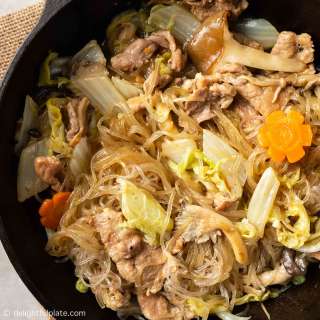 Braised Glass Noodles with Pork and Napa Cabbage