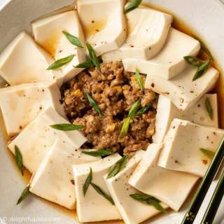 Steamed Tofu with Ground Pork