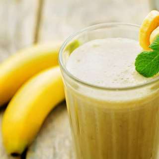 Thick Banana Milkshake In A Blender