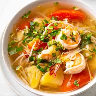 Vietnamese Sour Shrimp Soup (Canh chua tôm)