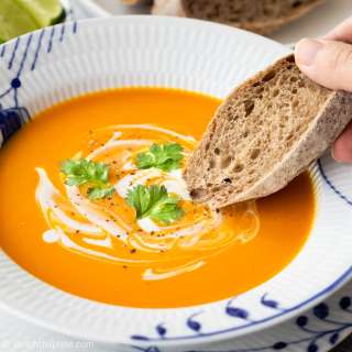 Lemongrass Pumpkin Soup with Coconut Milk (Pressure Cooker & Stovetop)