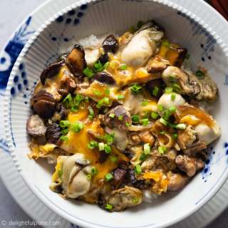 Mushroom Oyster Rice Bowl (Oyster Donburi)