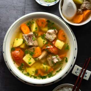 Pork Rib Soup with Potatoes and Carrots