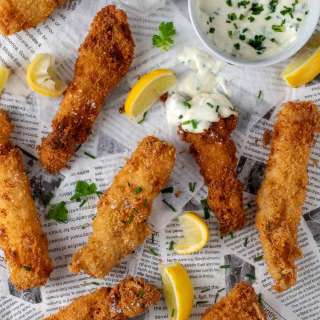 Crispy fish goujons